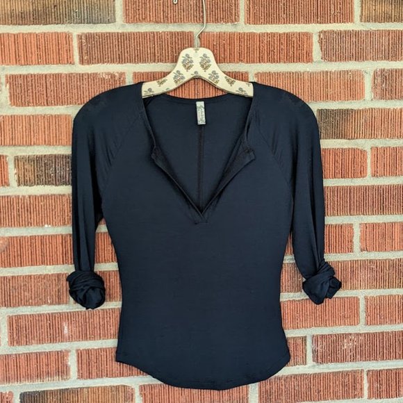 FREE PEOPLE Logan Layering Top / Black - Picture 2 of 5